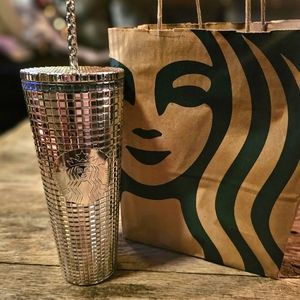 *New/Never Used* Starbucks 2023 Silver Mirror Finish Disco Ball 24oz Tumbler Cup
